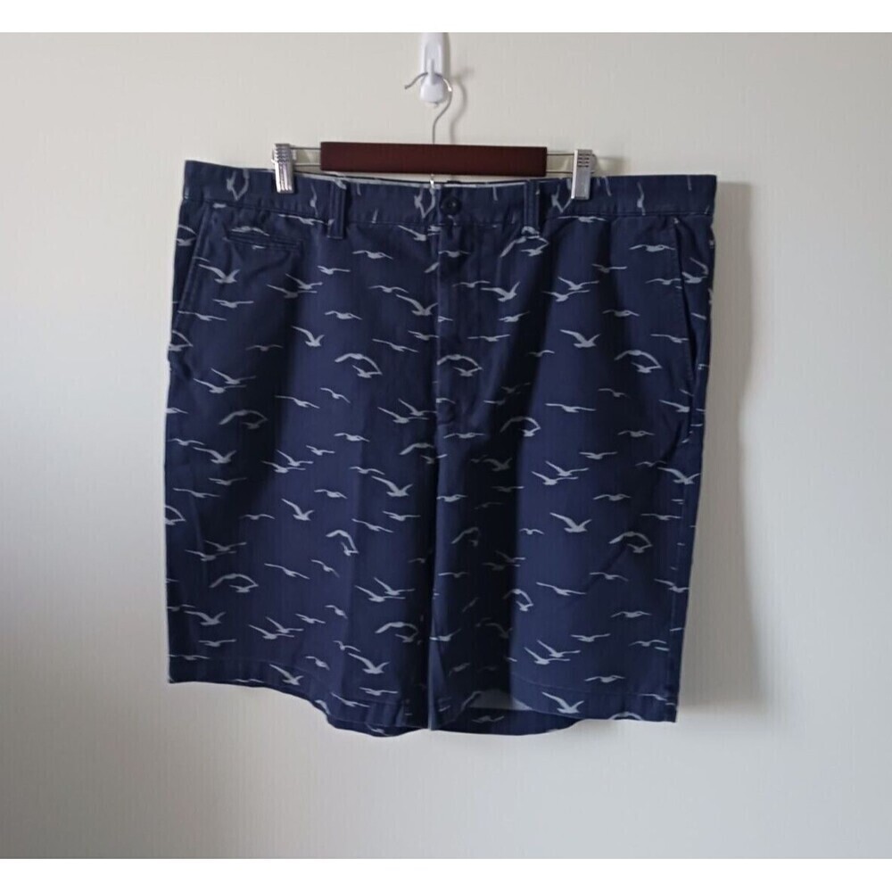 St John's Bay Mens Shorts Blue Seagulls Print Cotton Summer Beach Size 40
